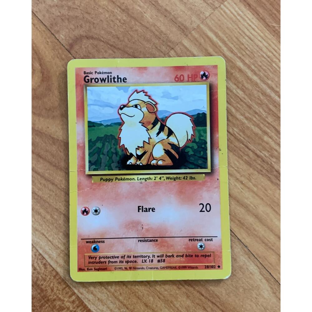 Growlithe Pokemon Card